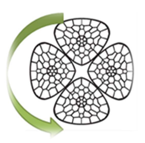 Four strand cable cross section