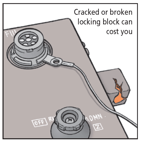 Don't lose the key to your PIED; a cracked or broken locking block will cost you! 