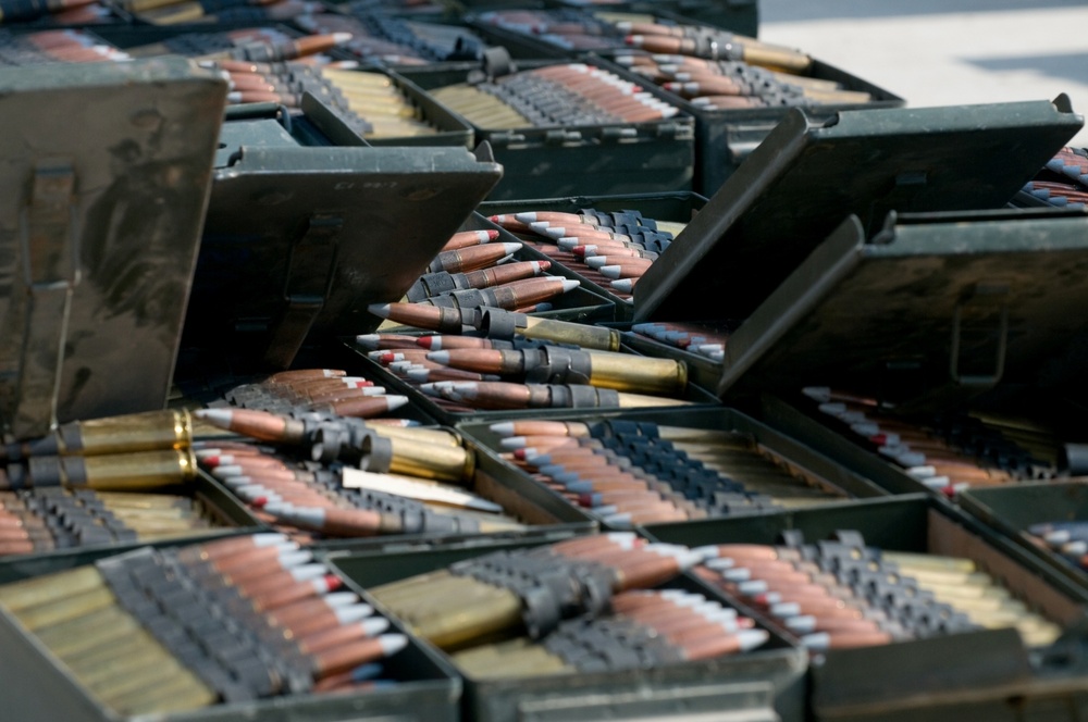 Ammunition placed out for inspection during Operation Ammunition Clean Sweep at an ammunition supply point